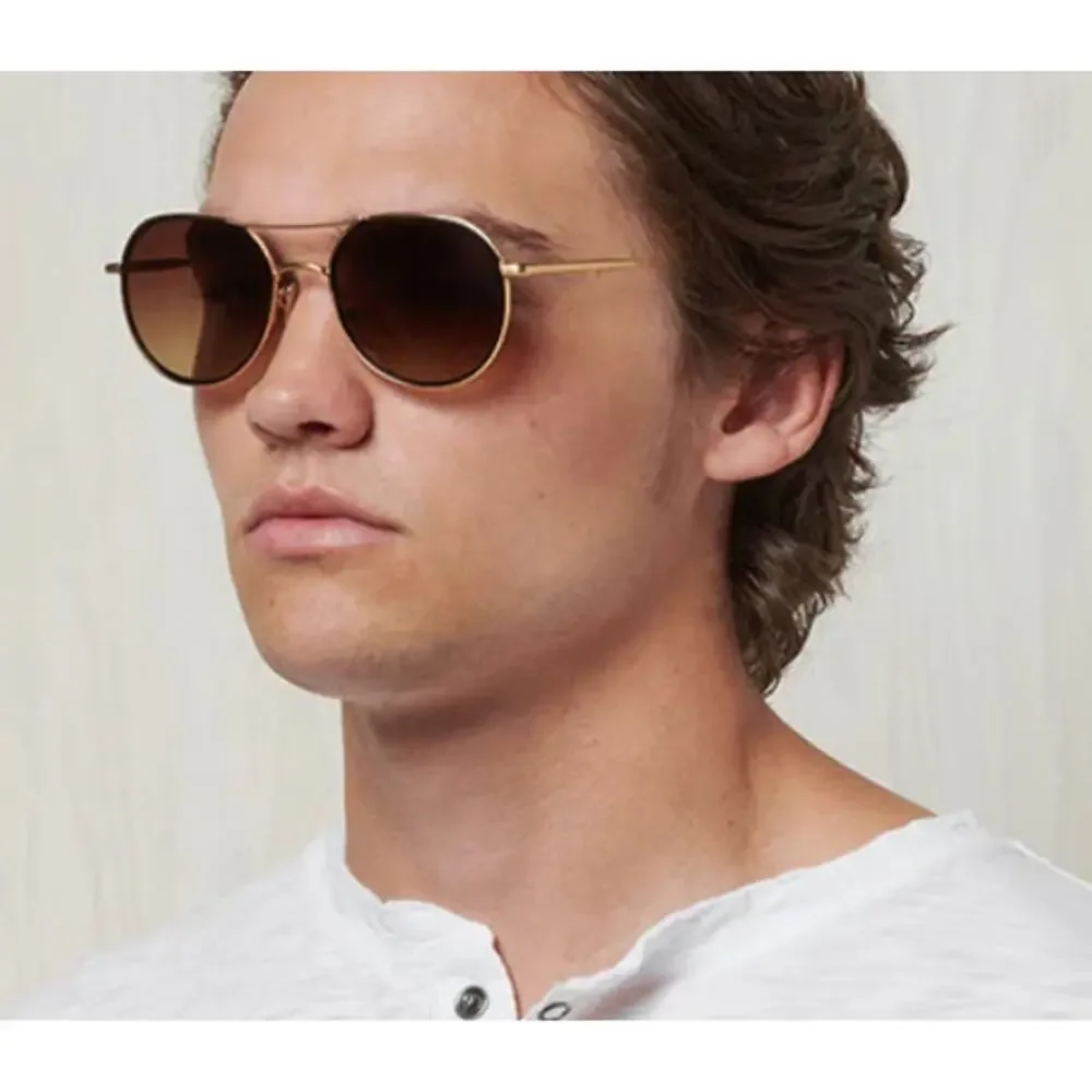 Salt. Brushed Gold Black Polarized Desna Sunglasses